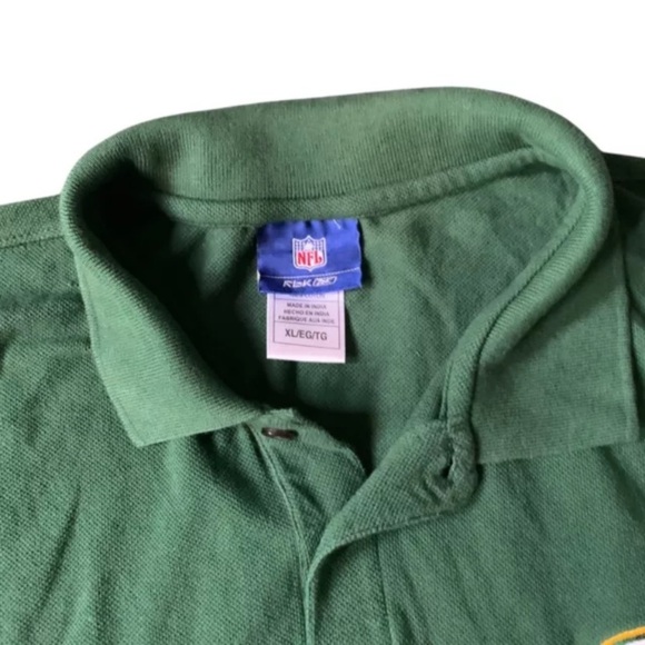 Vintage NFL Reebok Green Bay Packers Mens Green Polo Shirt Size XL - Picture 2 of 7